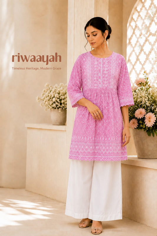embroidered flare kurti