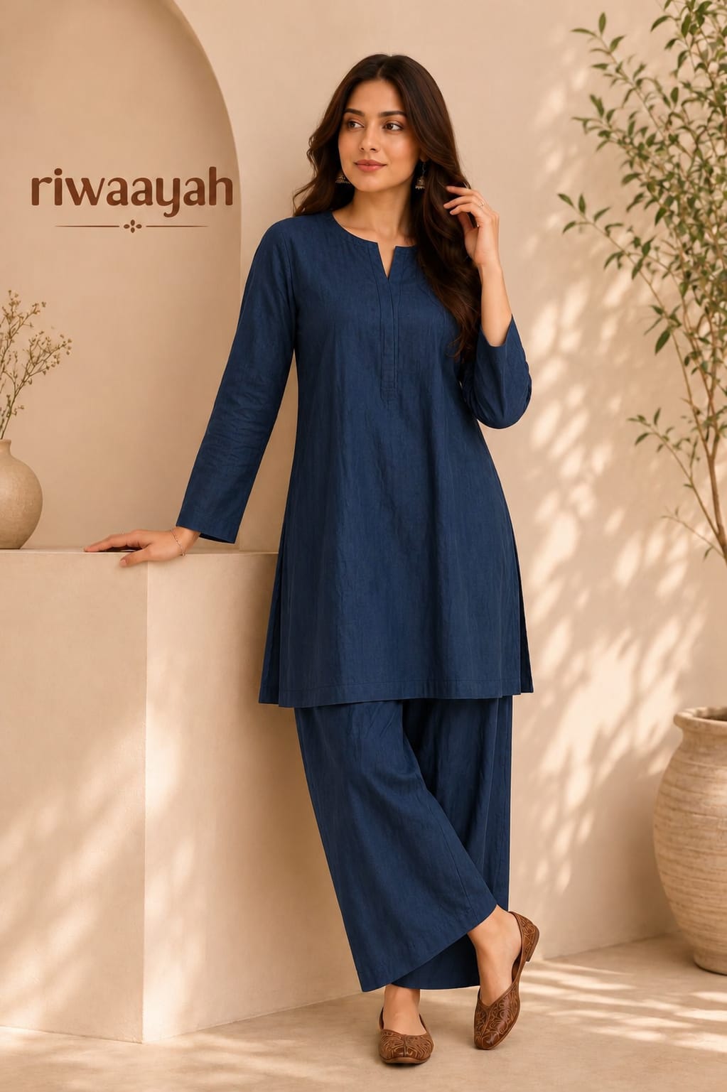 Midnight Blue Cotton Co-ord Set