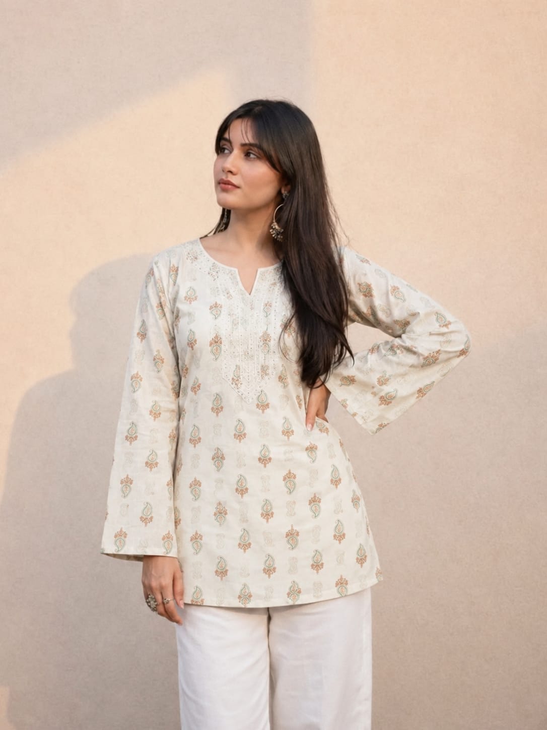 Ivory Printed Kurti