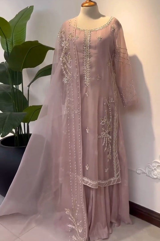 Mauve Mehr — Embroidered Suit Set